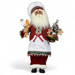 Karen Didion Originals Kitchen Cooking Santa Figurine Gingerbread Ornaments 17”